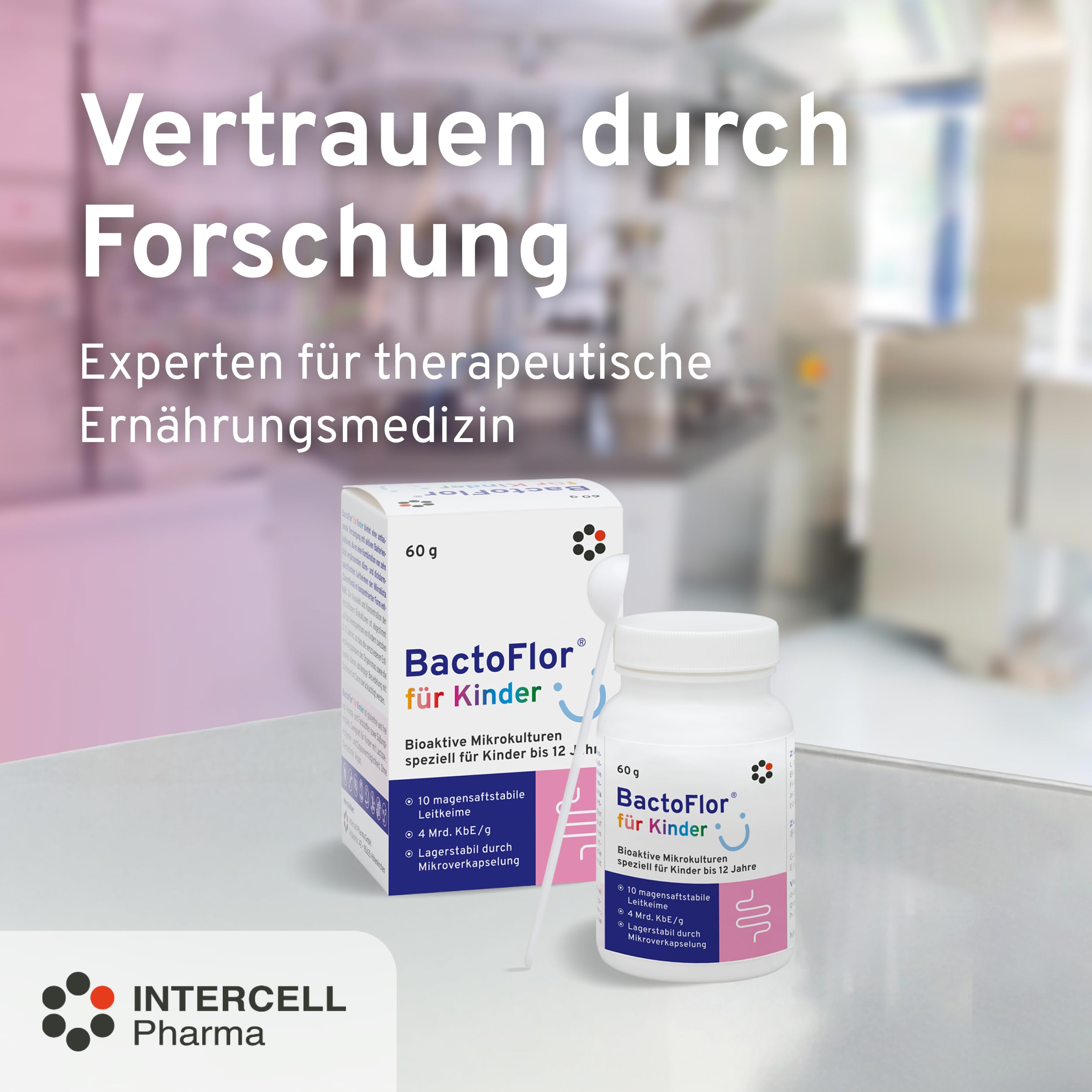 BactoFlor® für Kinder (60 g)– Probiotika Pulver mit 10 Kulturen für den Darm – 4 Mrd. KbE/g – mit Lactobacillus & Bifidobacterium – geschmacksneutral, vegan & glutenfrei – für Kinder bis 12 Jahre