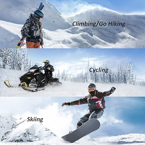 Miniatura 4 de COPOZZ Guantes de esquí para hombres y mujeres 3M Thinsulate - Guantes térmicos de nieve aislados, resistentes al viento, transpirables para