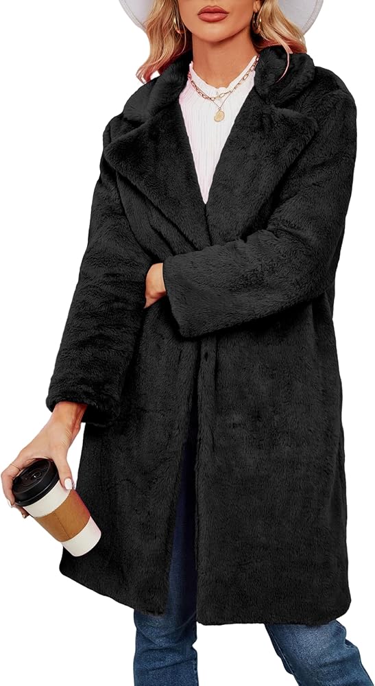 Rixiland Women's Faux Fur Coat Fuzzy Warm Winter Long Fur Jackets