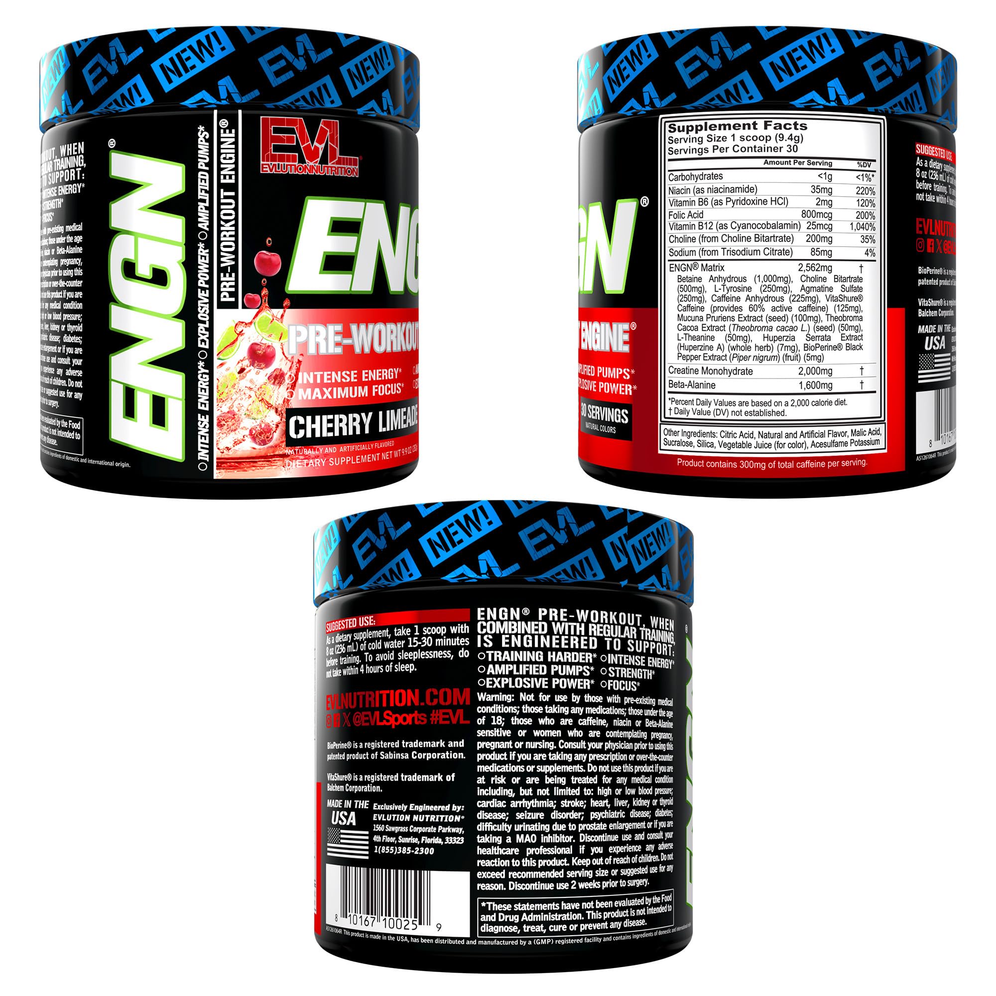 EVL ENGN - Intense Pre Workout with Creatine - 30 Servings - Cherry Limeade — Amazon image 7
