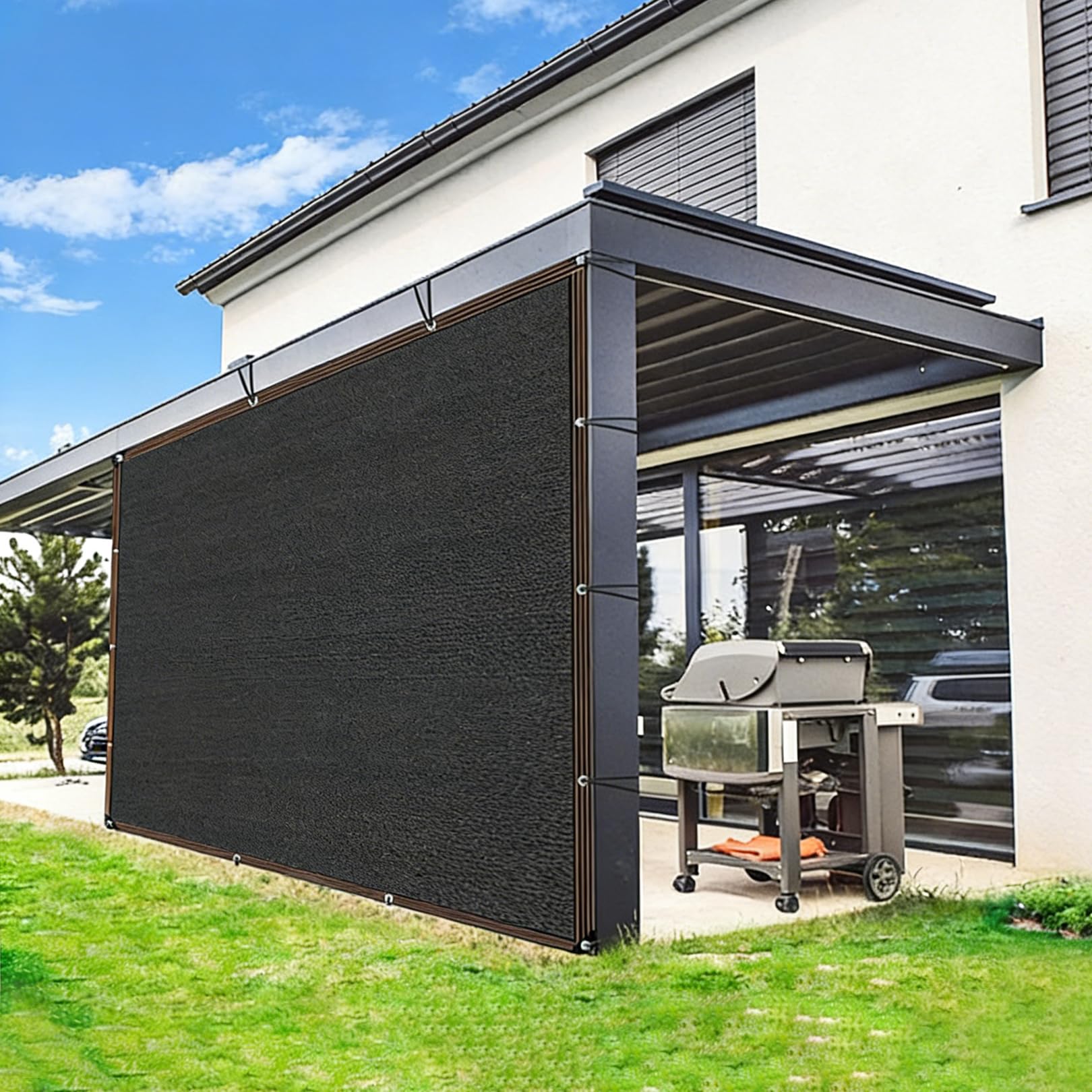 Red de sombra negra de 3 x 4 m con ojales, 80% de protección UV, aislamiento térmico y protección solar para plantas de patio, invernadero, uso al aire libre