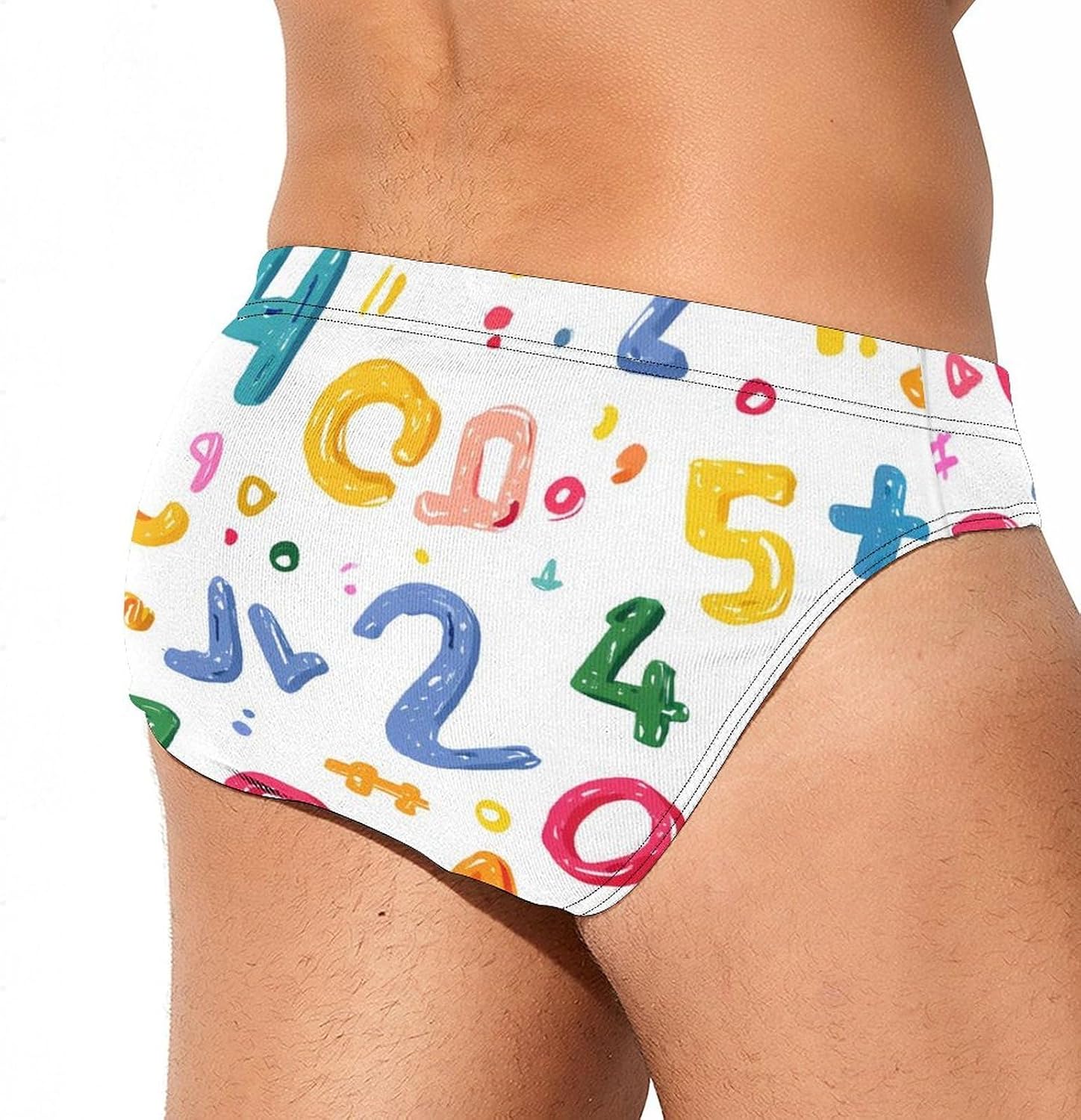 Numbers Math Symbol Men's Swimwear Bikini Swimming Briefs Stretchy Swimsuits Board Surf Shorts Trunks