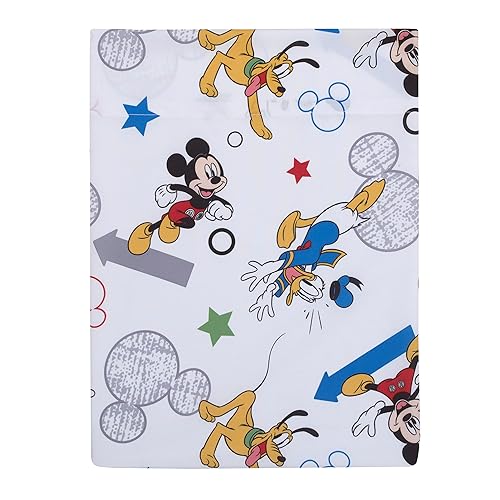 Miniatura 4 de NoJo Disney Mickey Mouse Clubhouse Buddies - Juego de ropa de cama multicolor de 4 piezas para niños pequeños, edredón, sábana bajera ajustable,