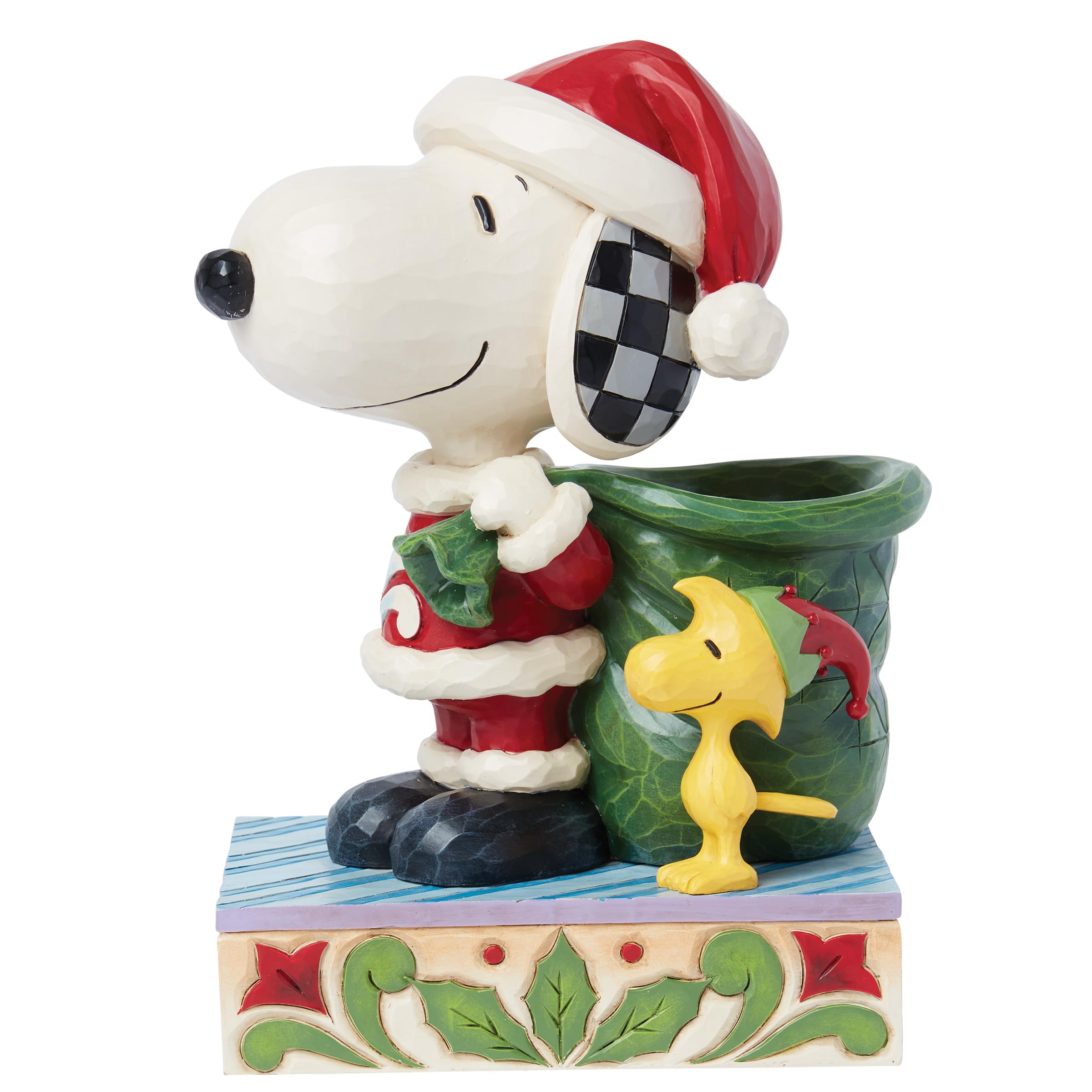 Figurine Père Noël Snoopy avec Sac Enesco Jim Shore statuette Noël