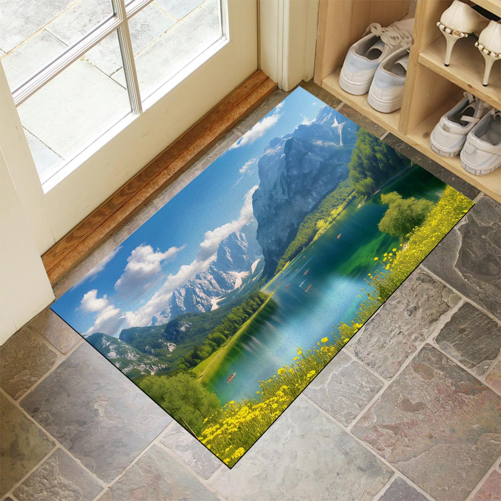 Paillasson attrape poussière 90x140cm gris en microfibres pour l'entrée et le couloir