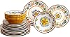 Le Cadeaux 18 Piece Luxury Melamine Dinnerware Set, Service for 6 (Benidorm)