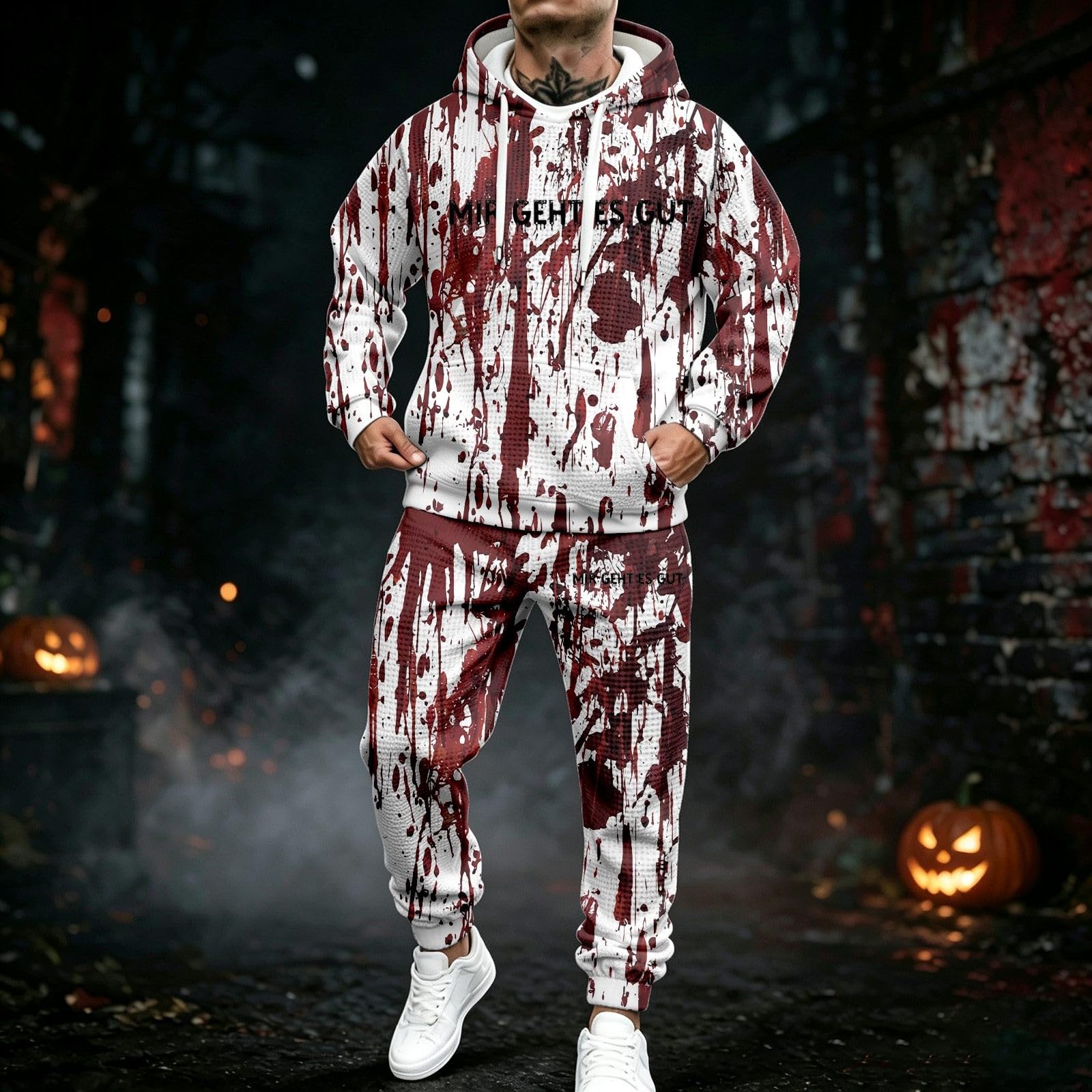 Costume d'Halloween pour homme avec pull et pantalon