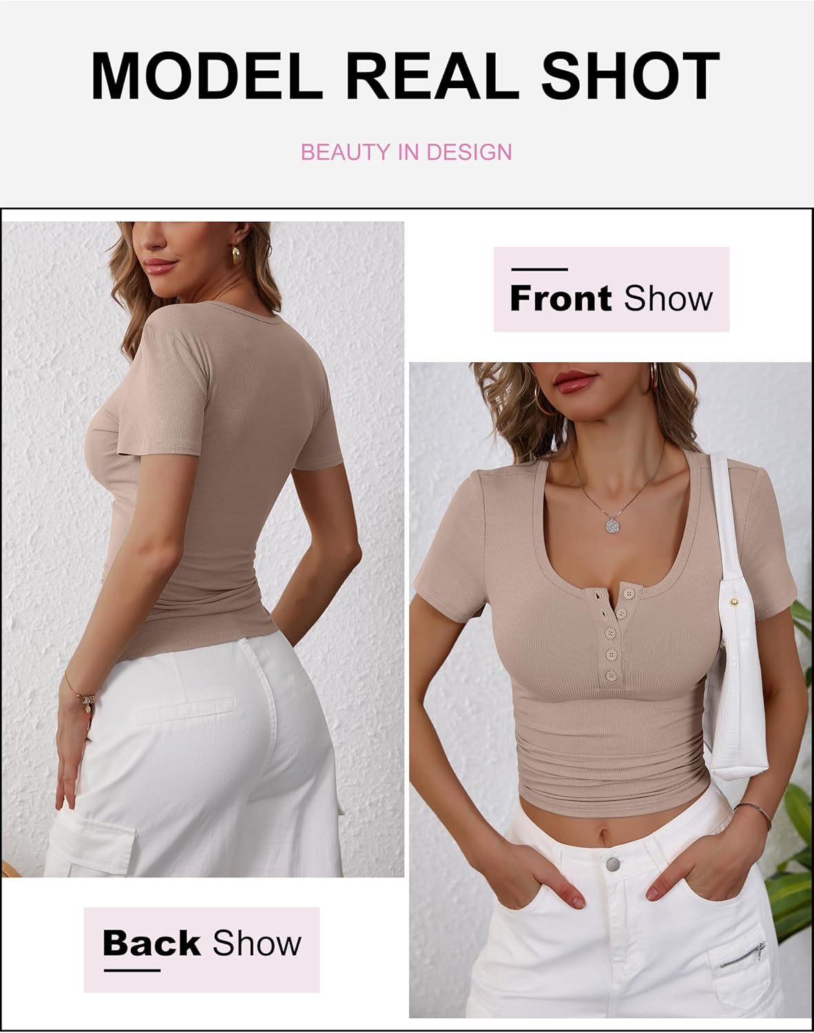 ANRABESS Womens Short Sleeve Henley Shirts Ribbed Slim Fitted Tee Summer Work Tops 2026 Button Blouse Spring Vacation Clothes - Image 6