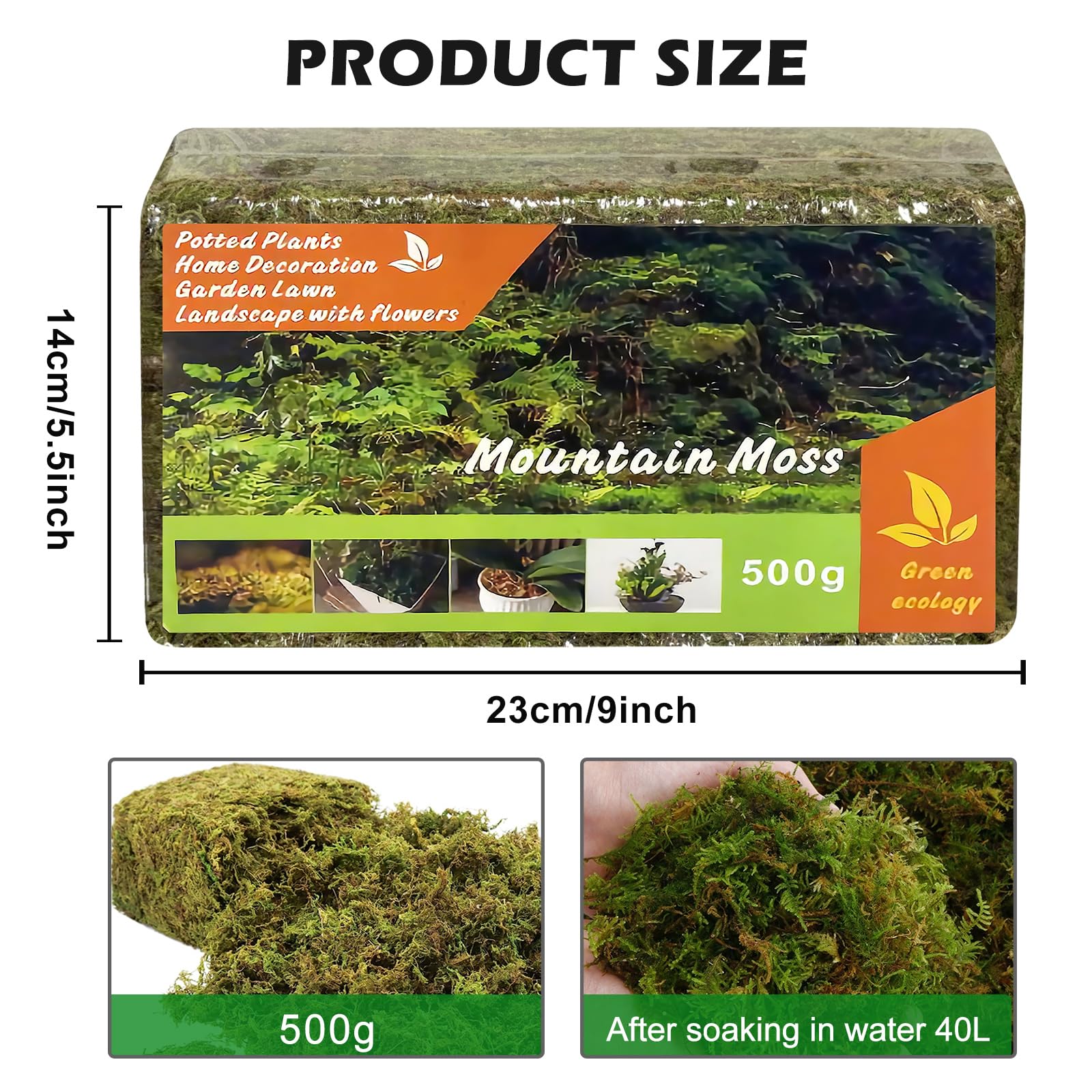 JurciCat 500g Sphagnum Plant Moss Voor Planten Natuurlijk Samengeperst Sphagnum Mos Voor Orchidee Pot Planten Home Bloementeelt