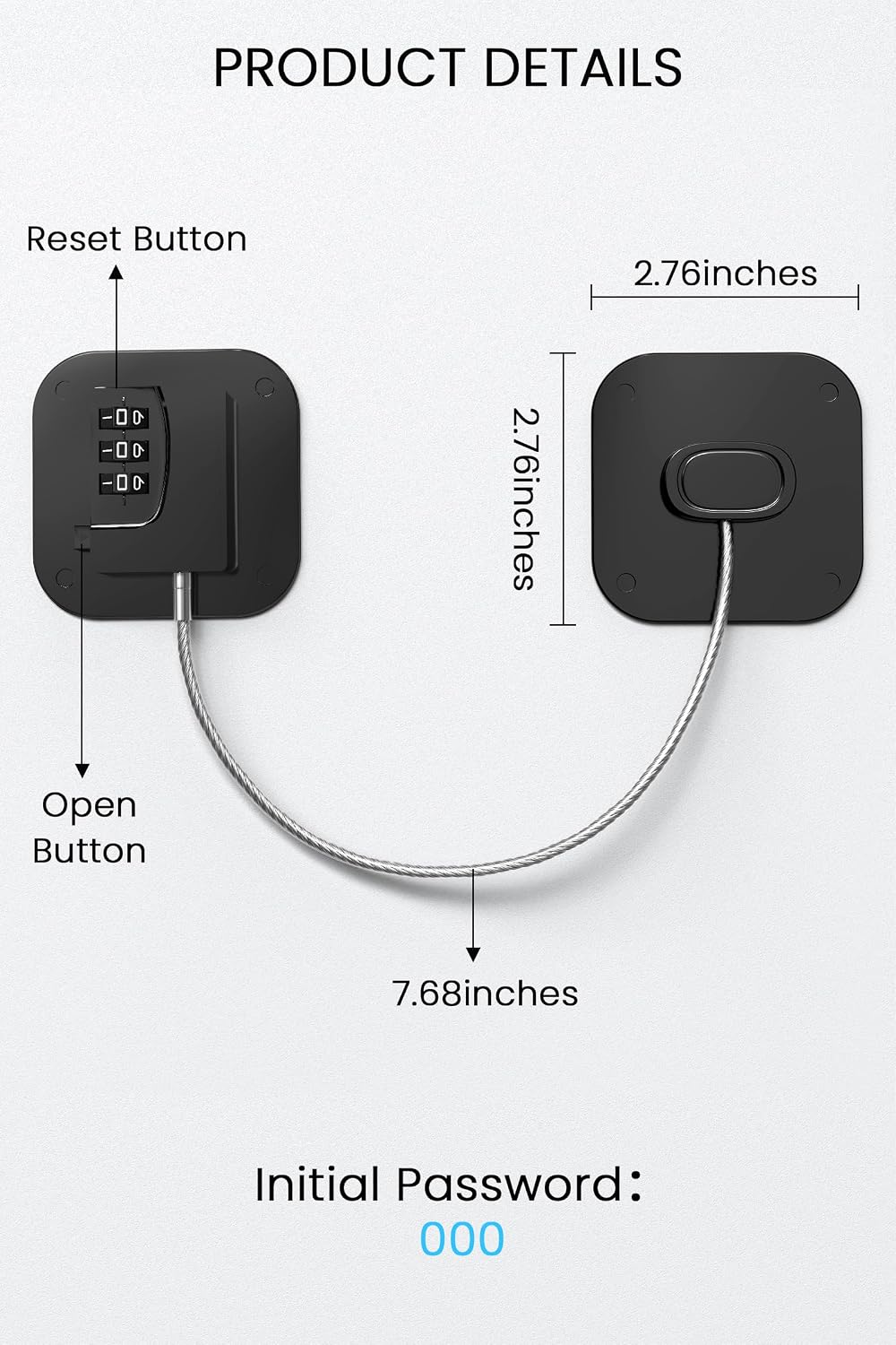 2 Pack Refrigerator Lock, Upgraded Child Safety Fridge Lock for Refrigerator, Cabinets and Drawers, Easy Install No Keys Needed
