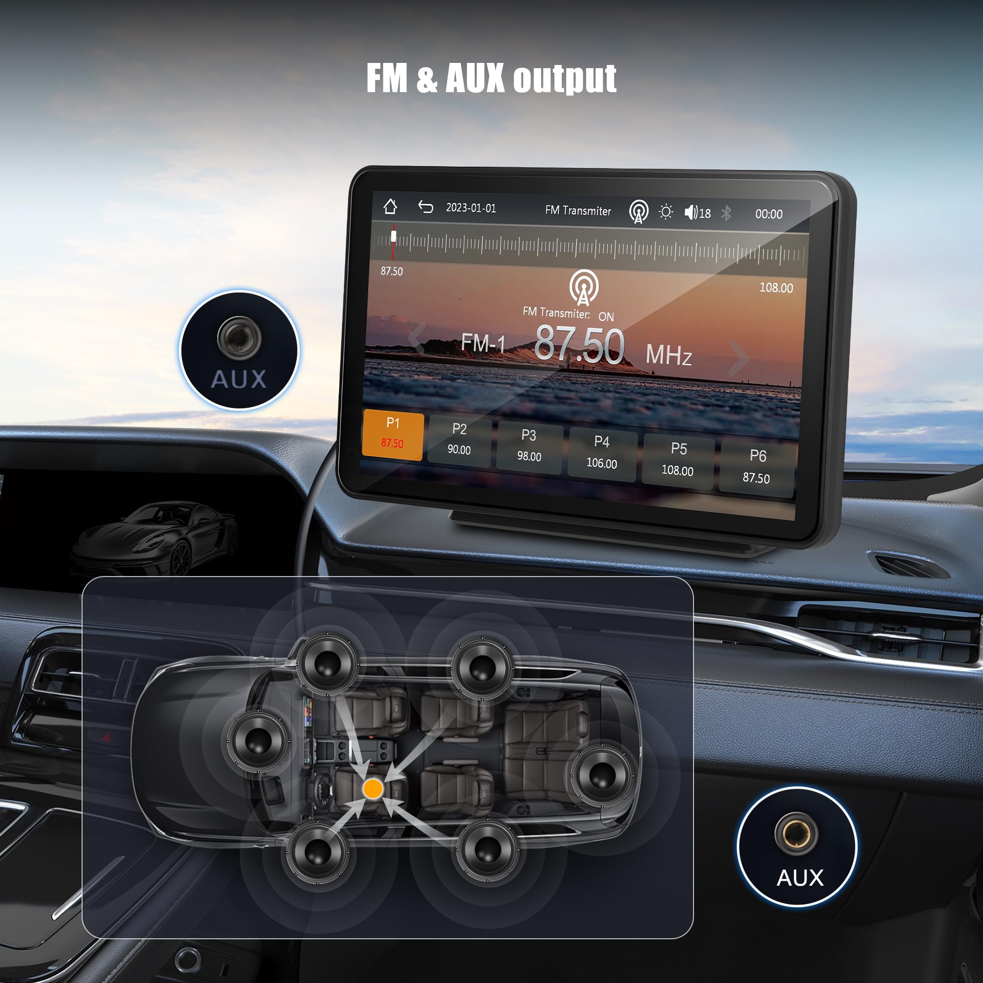 Vizia 7-Inch Smart Car Stereo with Wireless CarPlay & Android Auto