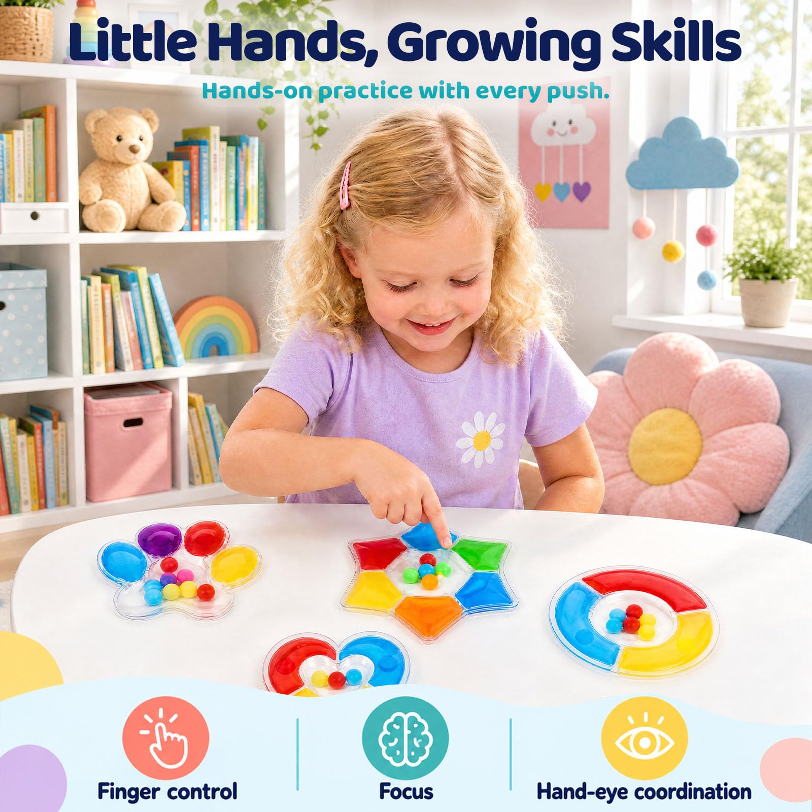 LovesTown 6 PCS Color Sorting Toys, Shape Matching Game for Kids