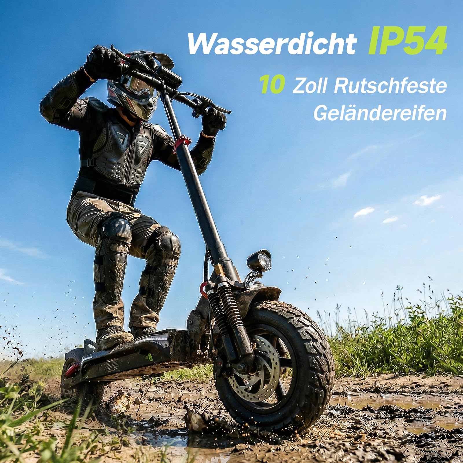 E Scooter mit Straßenzulassung,10 Zoll Elektroroller mit 12,5AH/15AH Batterie Max 70km Reichweite,Duales Bremssystem Und Doppelte Stoßdämpfung, E Roller für Erwachsene Pendeln und Geländefahrten