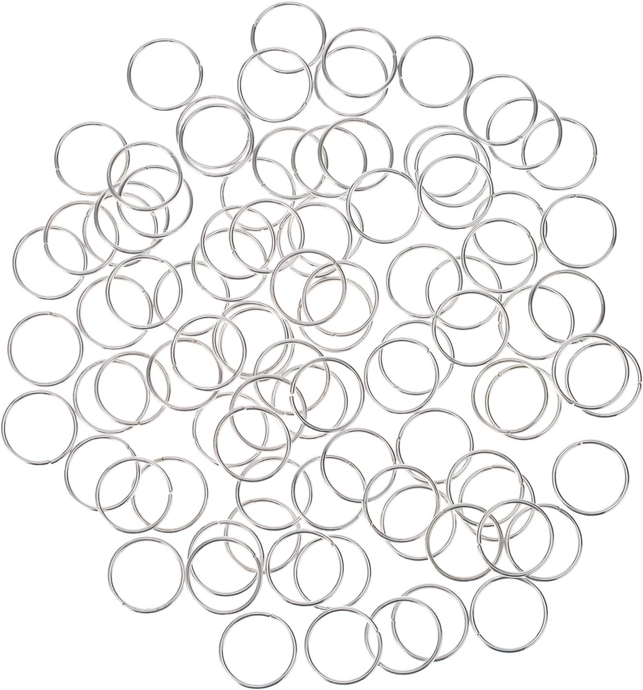100 Pack Hair Rings Braid Rings Hair Loop Clips Hair Accessories (Silver)