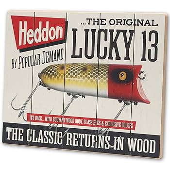 ルアー・フライ Heddon Wood Lucky 13 Centennial Edition Amazon.com: Heddon Fishing Lure Lucky 13 Wood Wall Decor