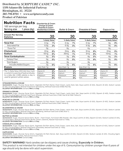 Miniatura 2 de Scripture Candy, caramelo duro de sabor crema surtido, 180 piezas