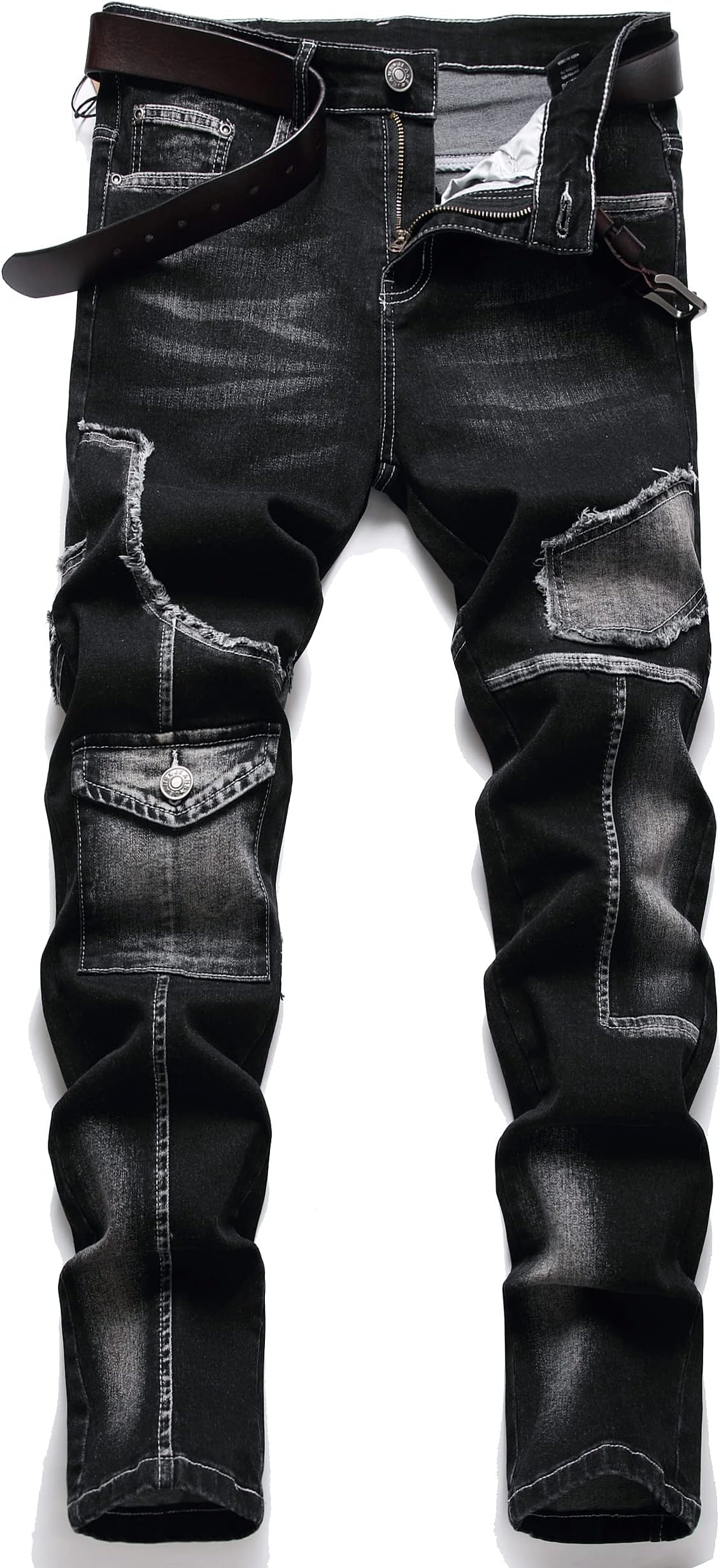 mens Slim Fit Stretch Biker Jeans for Men 牛仔裤