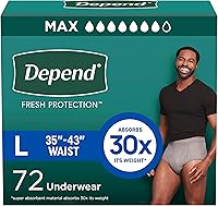 Vista 10 de Depend Fresh Protection - Ropa interior de incontinencia para adultos, desechable, máximo, extragrande, gris, 68 unidades (2 paquetes de 34)