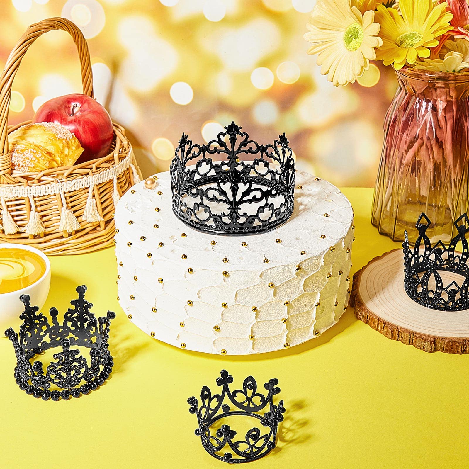 Crown For Cake 4 Pieces Crown Cake Topper Birthday Mini Crown Cake ...