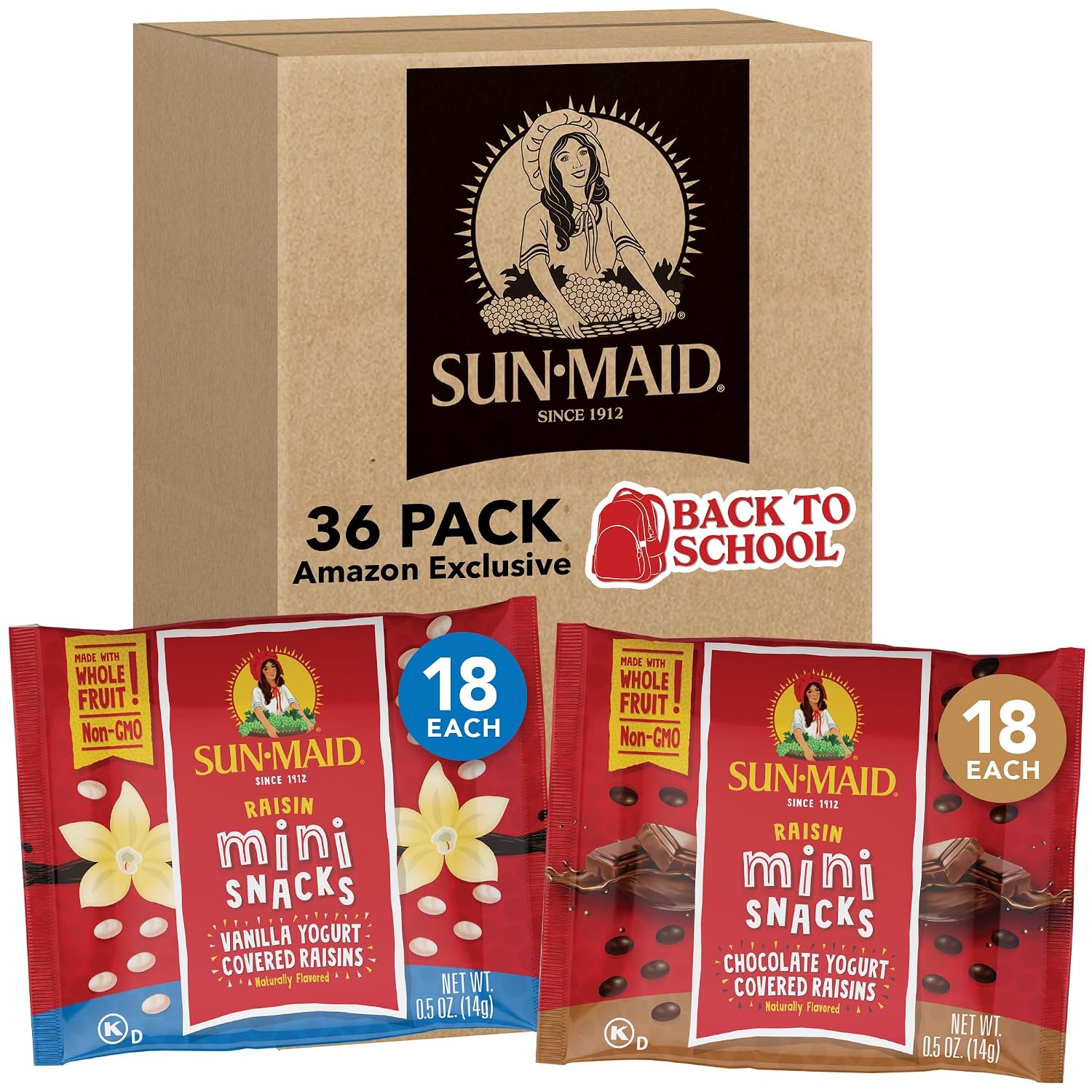 Sun-Maid Vanilla Yogurt Coated Raisins - (24 Pack) 1 oz Snack-Size Box - Yogurt Covered Dried Fruit for Lunches and Back To School Snacks image 3