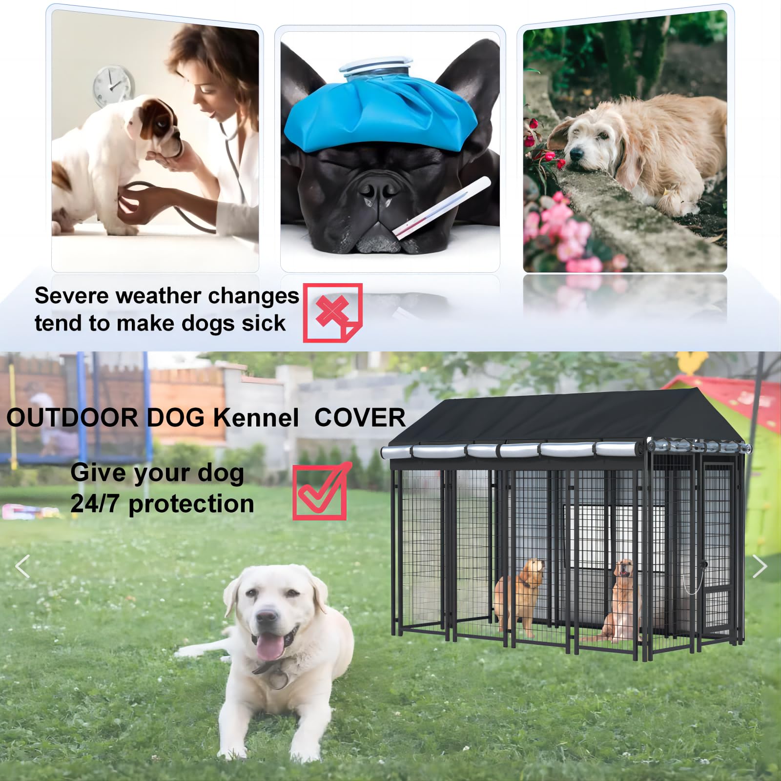 Crate Cover 36 Inch Lucky Dog Heavy Duty Steel Dog Kennel