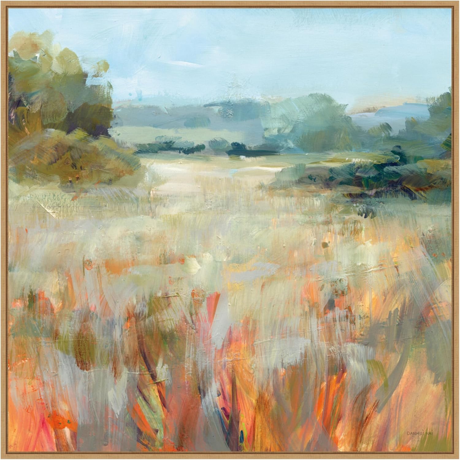 Amanti Art Framed Canvas Wall Art 30x30 Lost in the Grasses by Danhui Nai, Framed Wall Art Canvas, Nature Artwork, Modern Decor, Large Poster Painting for Living Room, Bedroom, Bathroom, Kitchen,