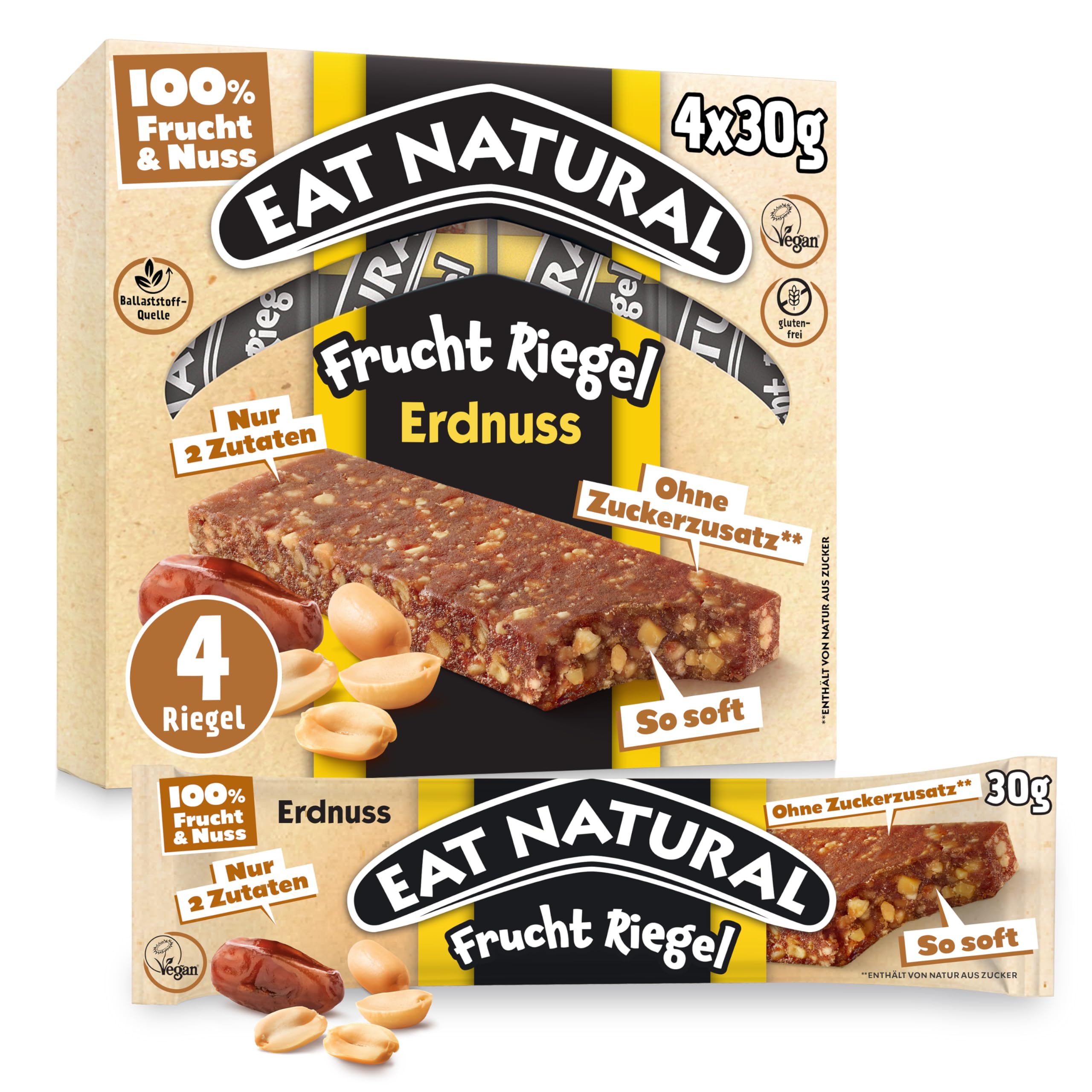 EAT NATURAL Frucht Riegel 4er Erdnuss (4x 30g)