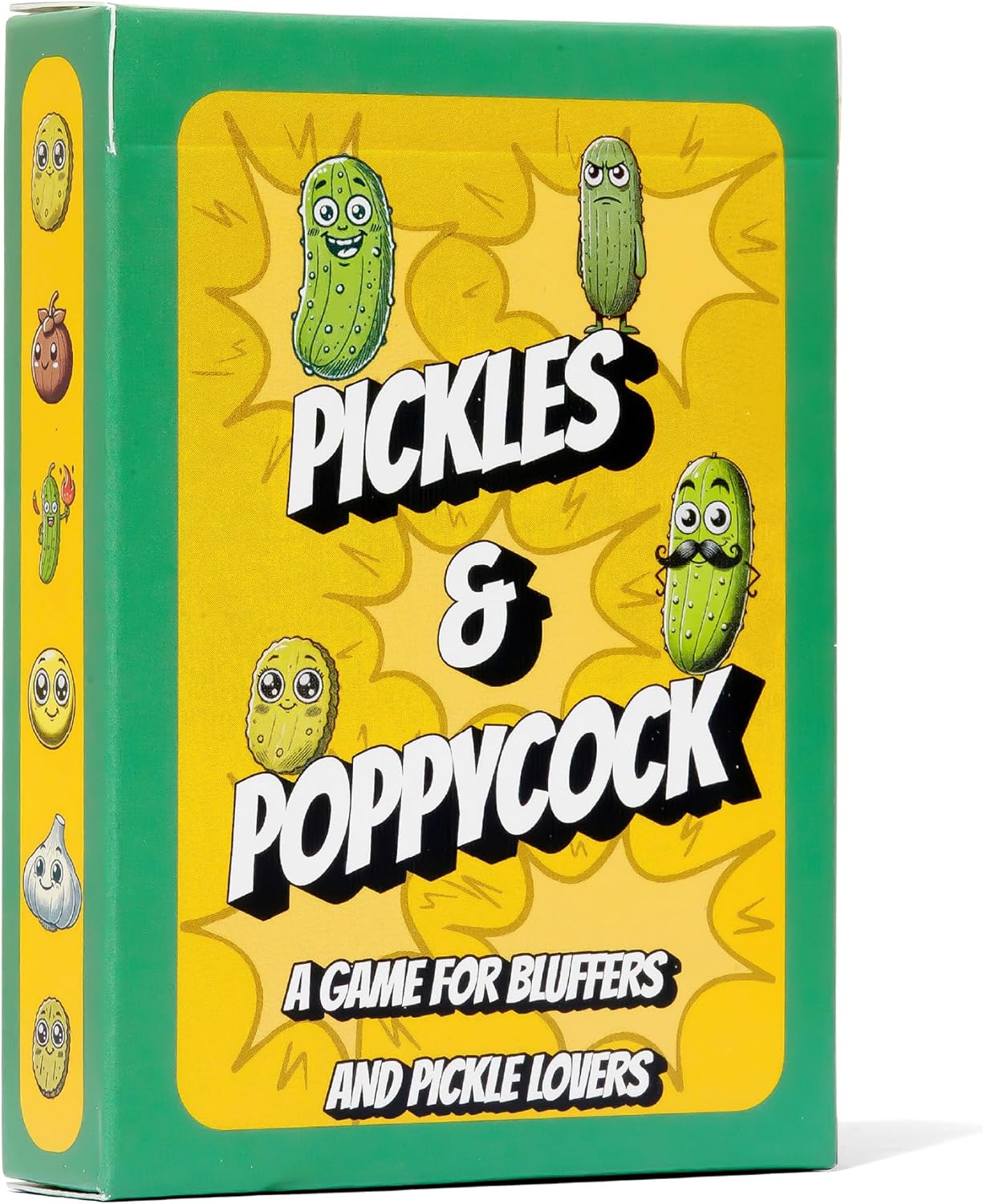 Pickles & Poppycock - A Card Game for Bluffers and Pickle Lovers - Pickle Gifts - Gifts for Pickle Lovers - Card Games for Adults and Kids - Social Bluffing Card Game - 2-8 Players and Ages 8+