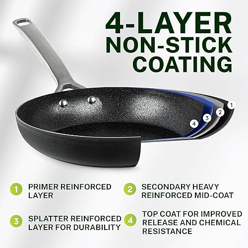 Miniatura 5 de Granitestone Armor Max - Sartén antiadherente de 12 pulgadas, 4 capas, ultra antiadherente para cocinar sartén de inducción anodizada dura, sartén