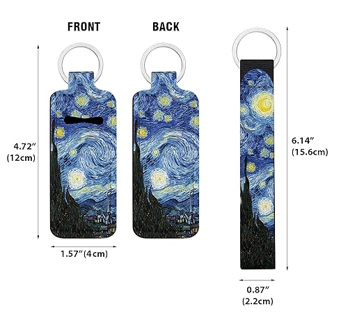 Miniatura 2 de WIRESTER Juego de 3 soportes para lápiz labial, llavero de pulsera, llavero para lápiz labial, funda de neopreno para bálsamo labial para mujeres,