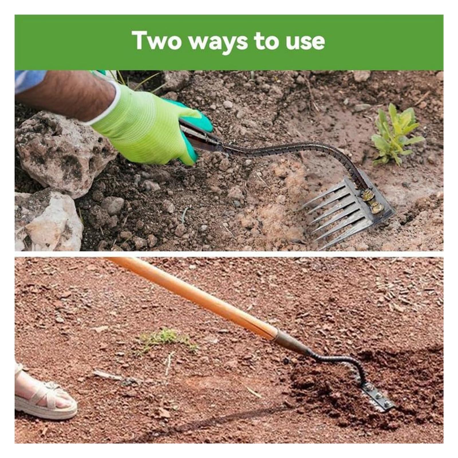 Zappa da Giardino, rastrello in Acciaio al Manganese con Denti 5/6 for allentare Gli Attrezzi agricoli for afferrare Il Terreno