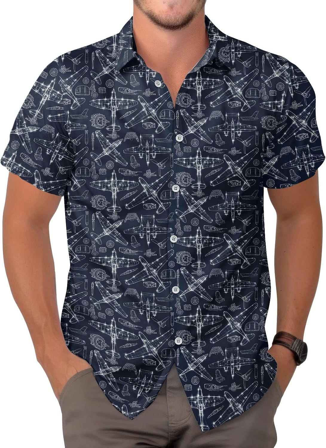 Mens Halloween Hawaiian Shirt, Horror Friends Shirts for Men Women Short Sleeve