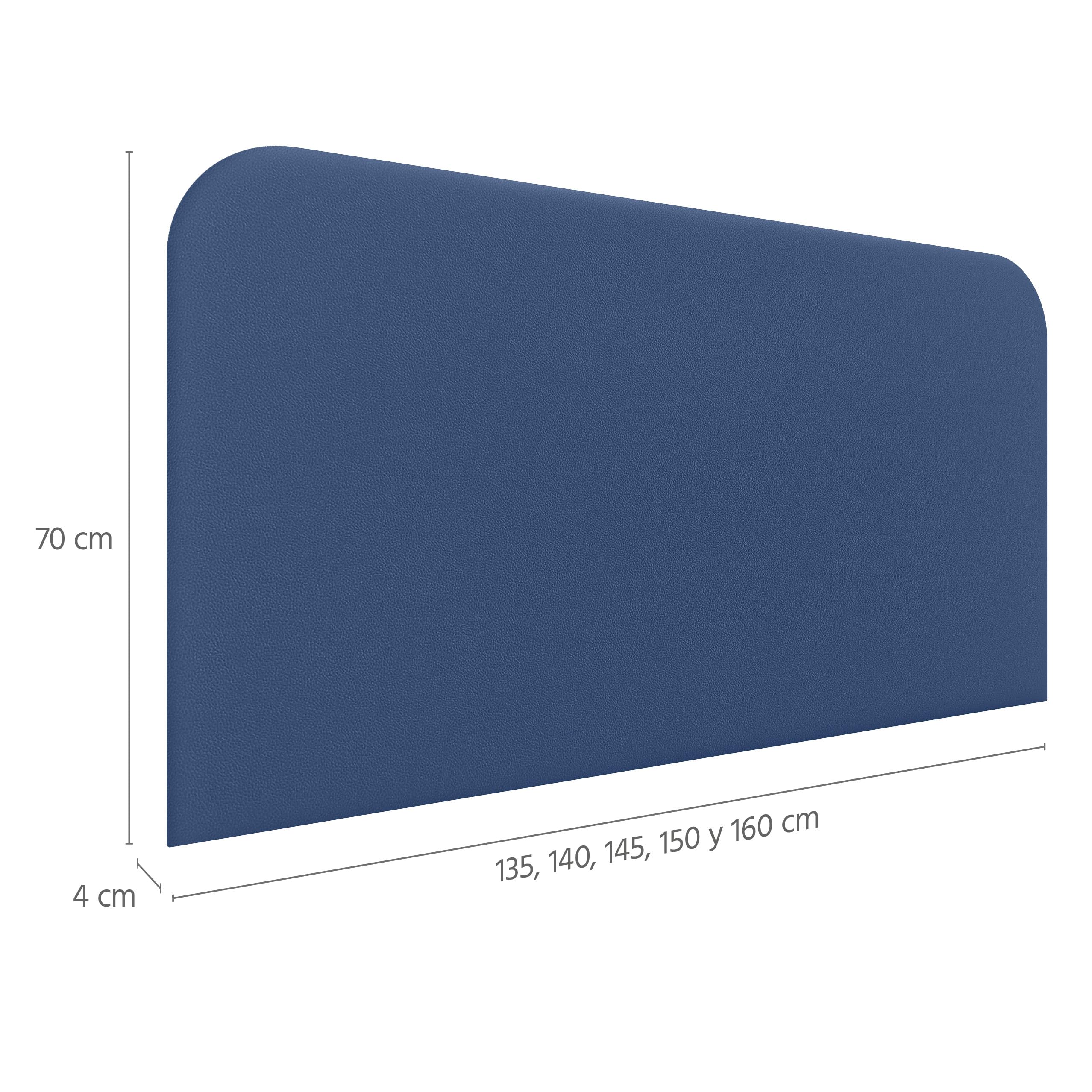DHOME Testiera Letto Imbottita Liscia Curva in Similpelle Altezza 70cm da Parete Testiere Acustiche Fonoassorbenti per Camera da Letto (Blu, 160cm)