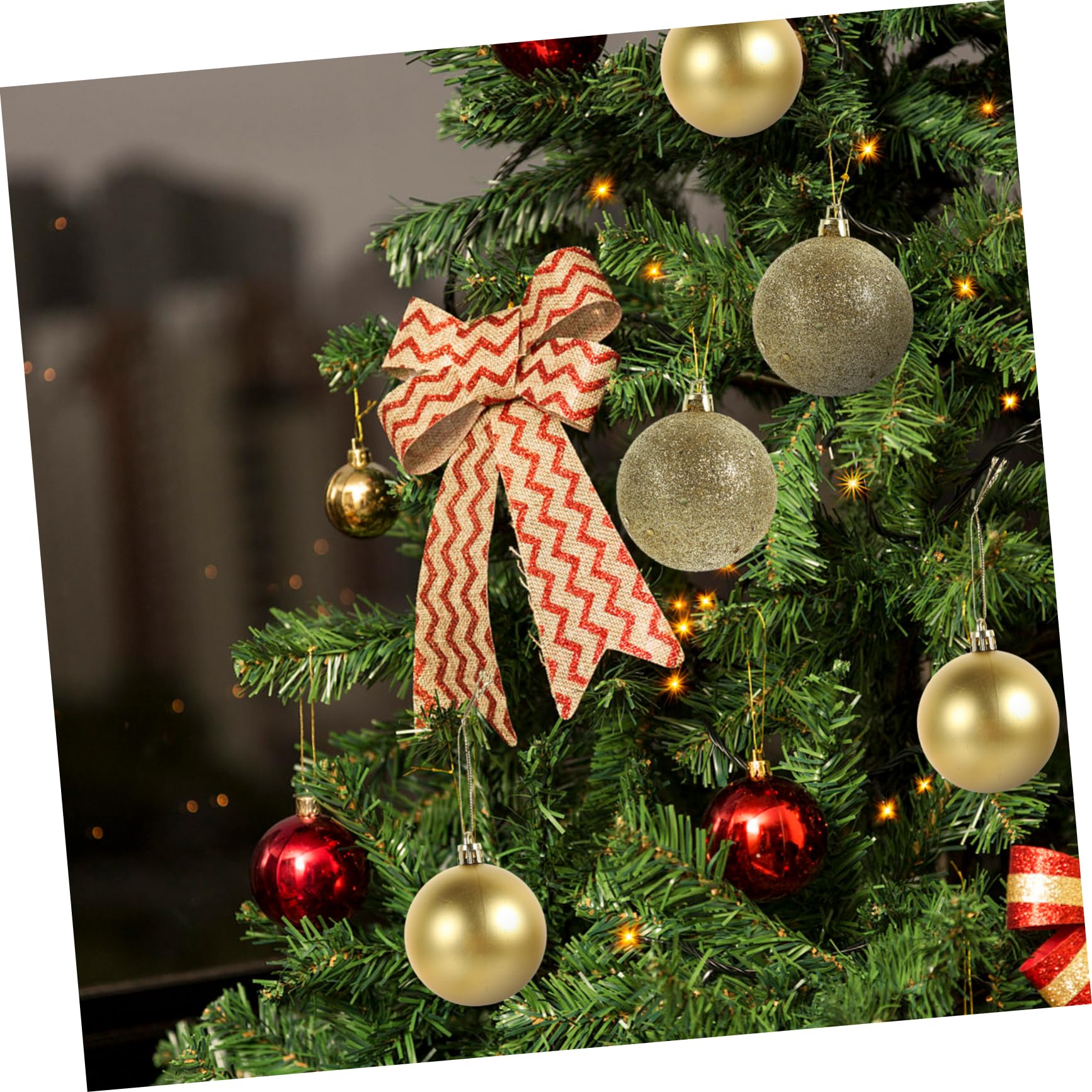 Caja 100 Bolas Doradas Navideñas para Árbol, Adornos Colgantes de Plástico Creativos de 3-6 Cm para Embellecimiento del Hogar y Ambiente Festivo
