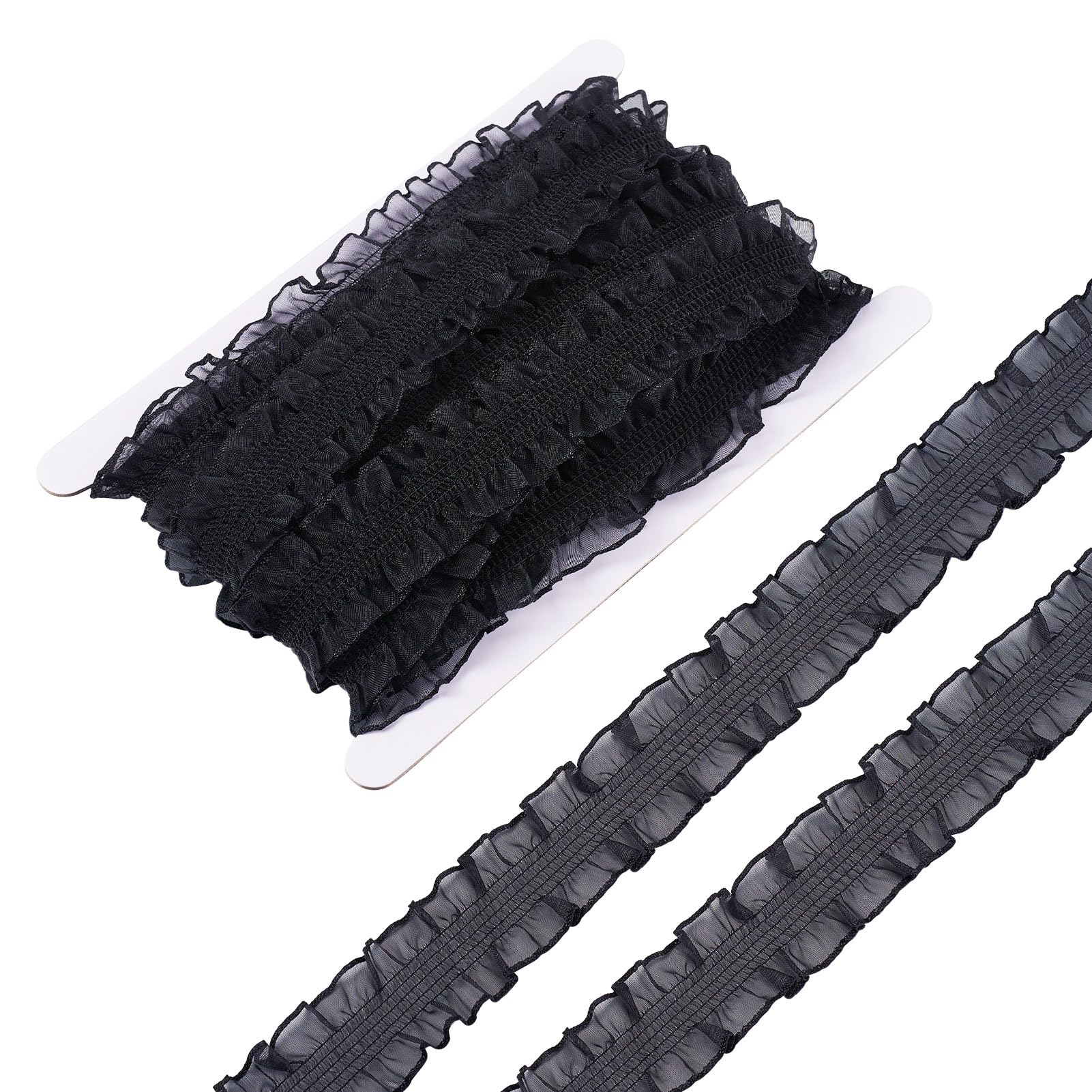 Ruban élastique pour couture en dentelle noire anti-effilochage pour travaux manuels