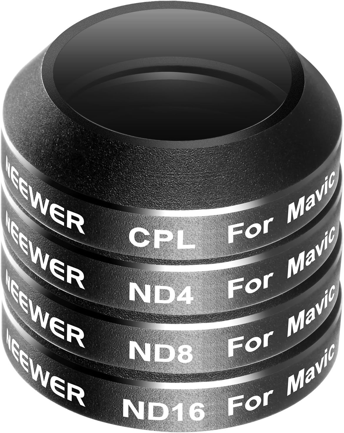 Neewer 4 Pieces Filter Kit for DJI Mavic Pro Drone Quadcopter Includes: CPL, ND4, ND8 and ND16 Filter, Made of Multi Coated Waterproof Aluminum Alloy Frame Optical Glass (MC-16)