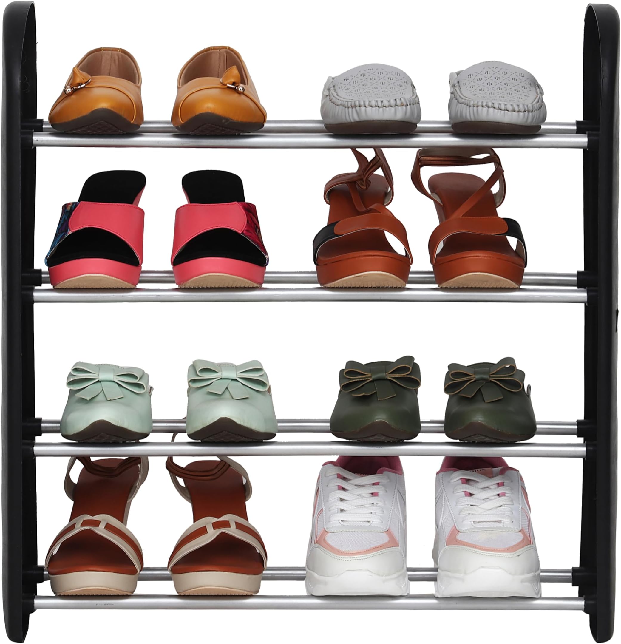 Ebee 8 Pair Metal Shoe Stand (Blue, 4 Shelves) (4 Shelves) Amazon.in