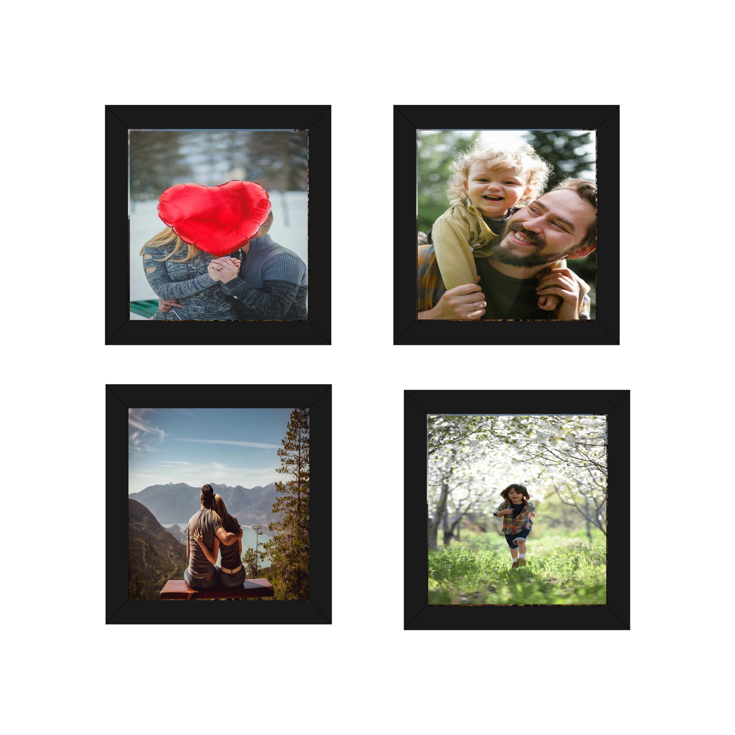 HK PRINTS Photo Frame for Home Office School Decoration 4 Frame Combo Collage for Wall Hanging (12x12 Inch, Synthetic Wood, Plexiglass) F-1