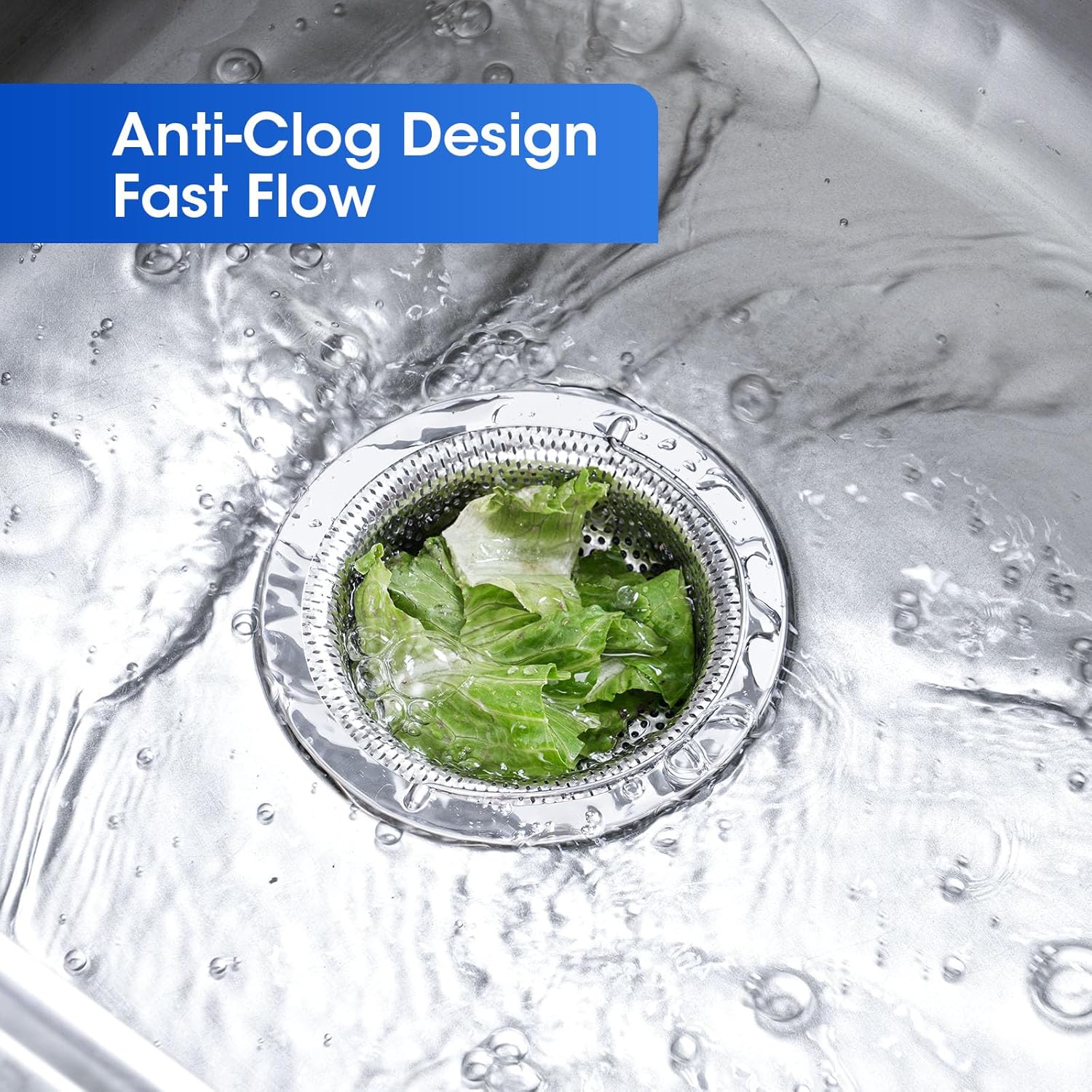 2 Pack 4.5 Inch Kitchen Sink Drain Strainer with Handle, Rustproof Stainless Steel Food Catcher, Prevents Clogged Pipes, Micro-Perforated Drain Filter for Home, Apartment and Tiny House