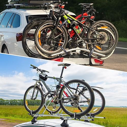 Miniatura 5 de Zacro Correas para portabicicletas, 4 correas ajustables para rueda de bicicleta con agarre de gel mejorado y hebilla de metal Stonger, correa