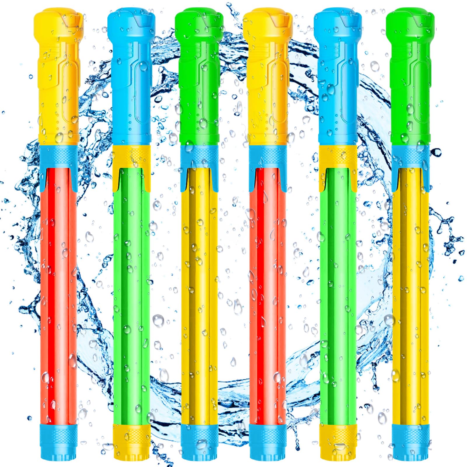 Atuoxing 6 Pistola de Agua para Niños, Pistola de Agua de Espuma, Water Gun de Espuma Colorida, Pistola de Agua para Juegos Acuáticos al Aire Libre (B)