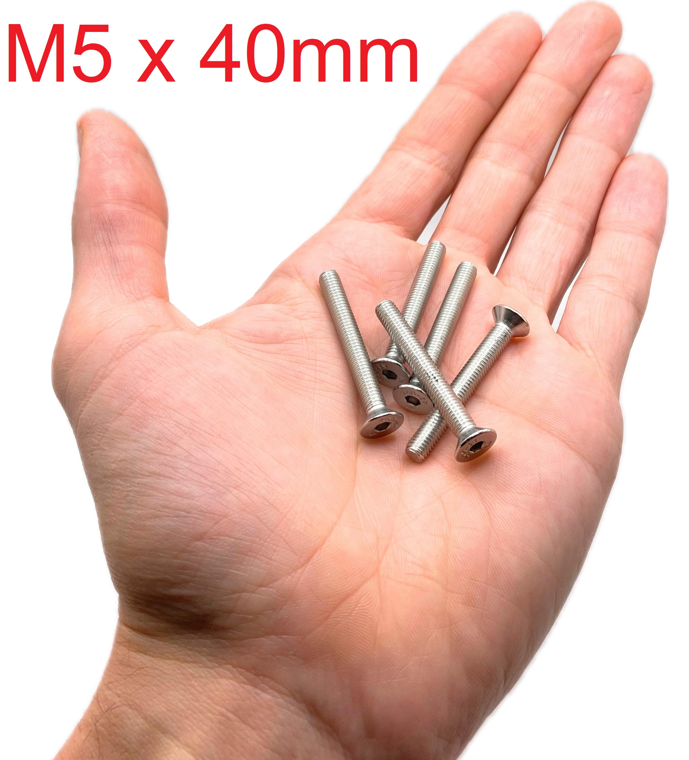 Screws Inox M5 x 40 mm Countersunk Head BTR Diameter 5 x 40 mm, silver colours - Image 2