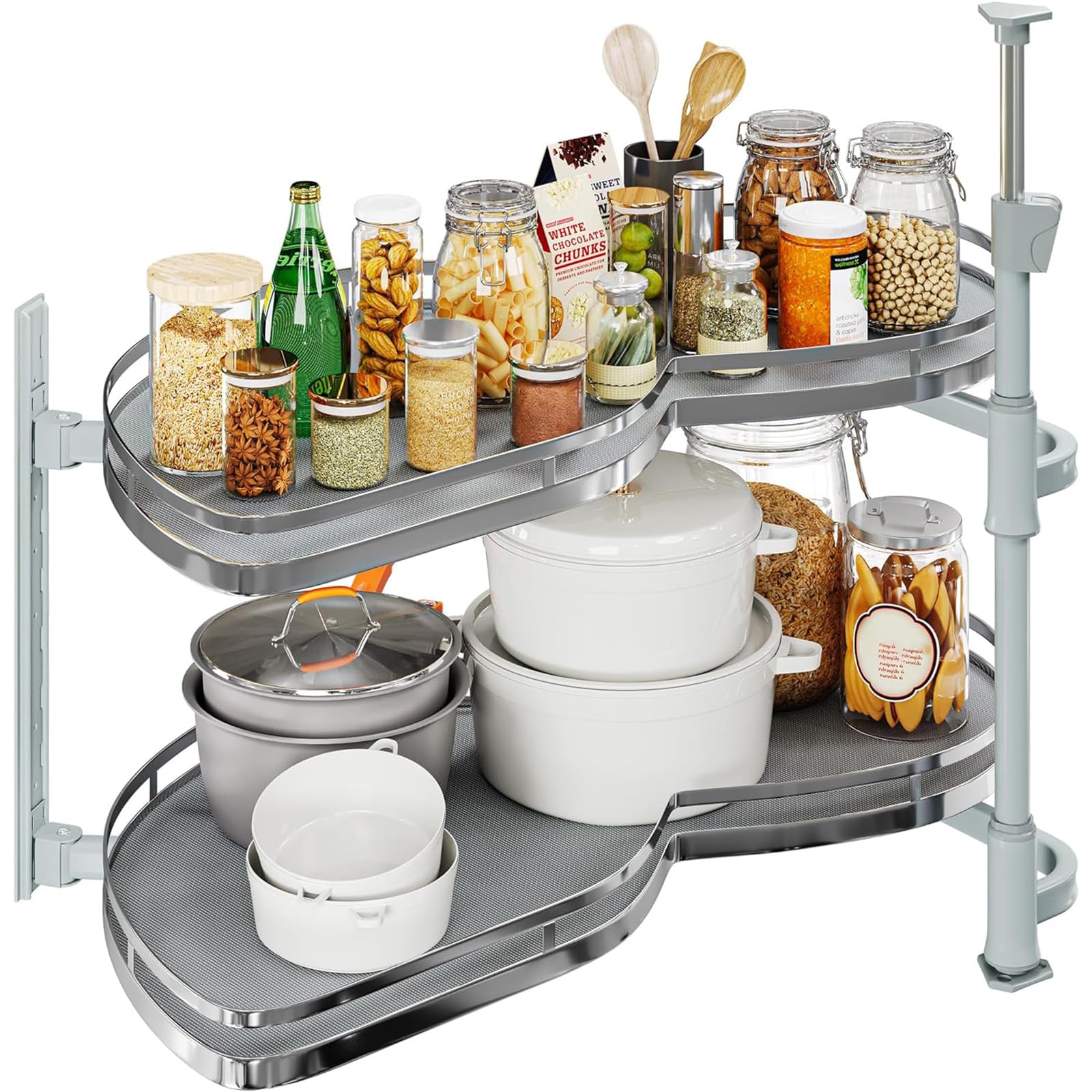 Optimiseur de coin de cuisine pour armoire d'angle aveugle pour une organisation quotidienne zen