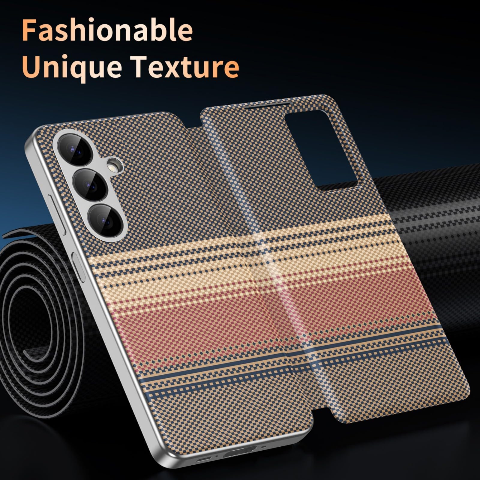 Smart View Flip Funda para Galaxy S26 FE Wallet Case(Marrón)