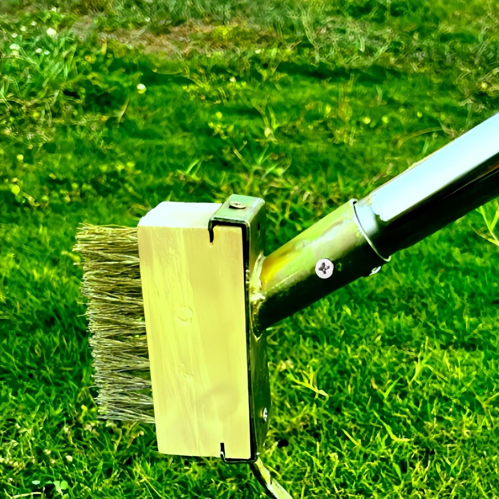 Ensemble d'outils de désherbage 2 en 1 avec Manche réglable de 63 Pouces de Long, Brosse de désherbage en Acier Inoxydable et kit d'outils à Crochet pour Patio, allée, Trottoir