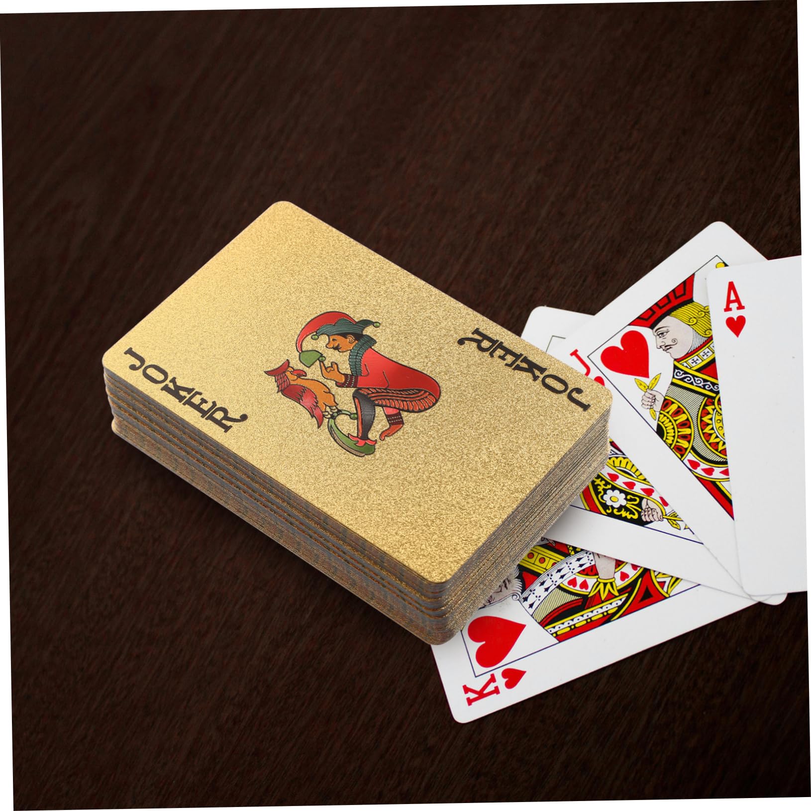 ibasenice 4confezioni Carte Da Poker Placcate Oro Da Gioco Interattivo Bifacciale Per Feste Viaggi e Campeggio