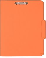 Vista 2 de 50 carpetas naranjas con puntas, carpetas de archivos naranjas con cierre, pestañas surtidas reforzadas con corte de 1/3, 2 puntas duraderas