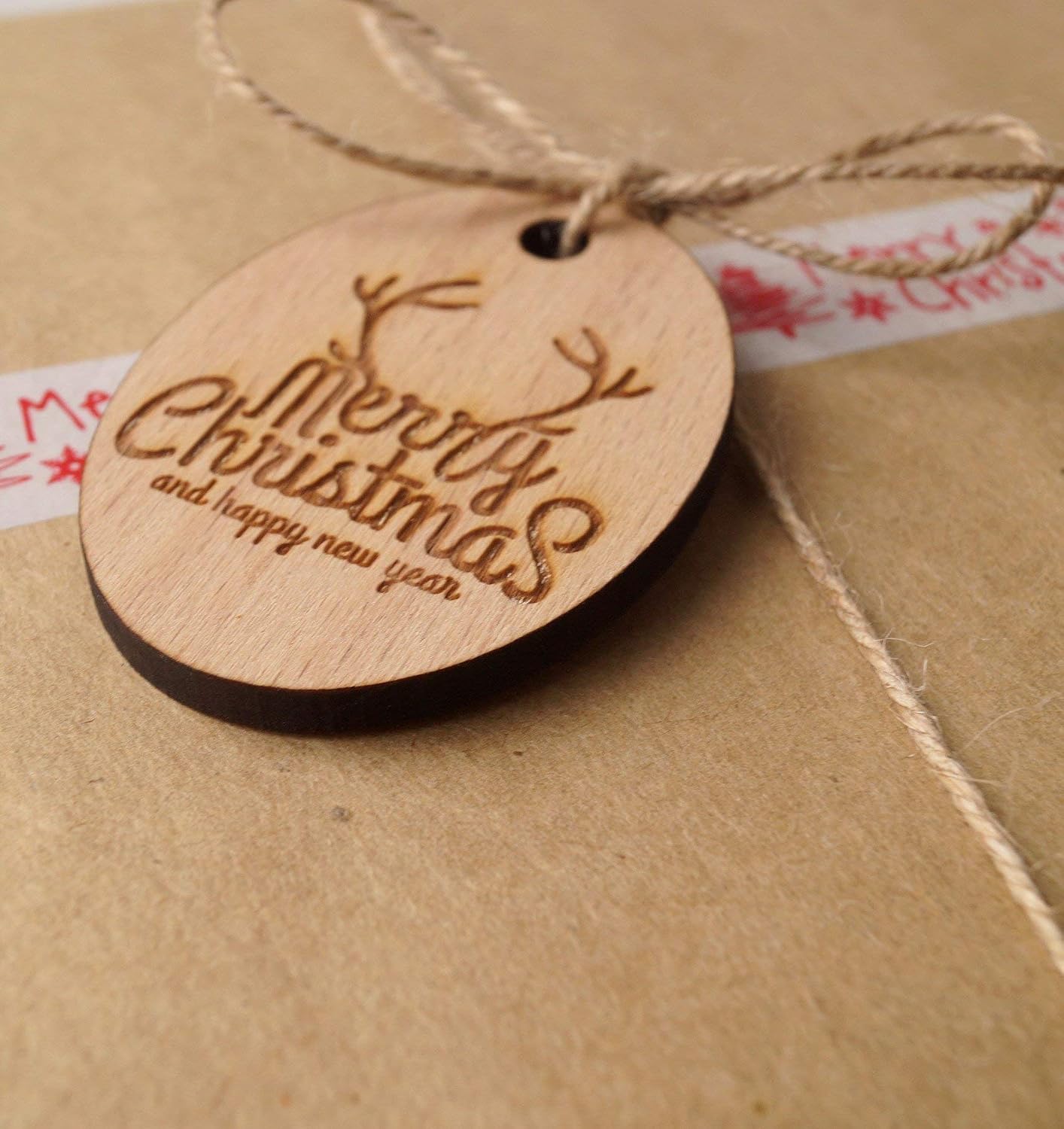 Merry Christmas gift tags, Christmas tags, Wooden gift tags, reindeer antlers tags, Christmas gift wrapping, Snowflake gift tags, Set of 12