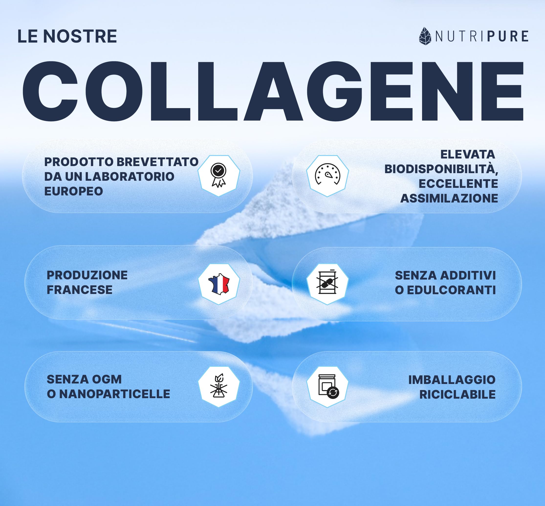 Peptidi del collagene Peptan | Aminoacidi, Tipo 1 e Tipo 3| Protegge ossa e articolazioni | Gusto Neutro | Barattolo da 1,2 kg | 4 mesi | Fatto in Francia