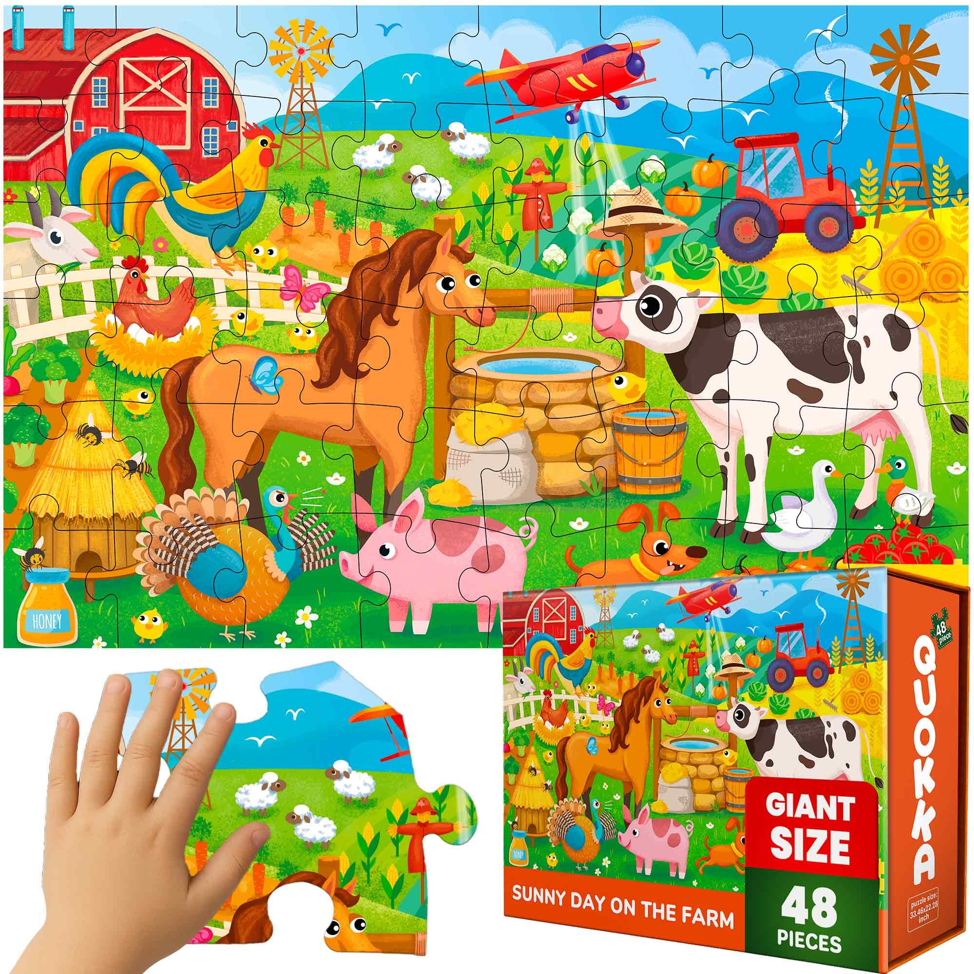 Giant Floor Puzzles for Kids Ages 4-6 - 2x3 Feet Extra-Thick 48 Pieces